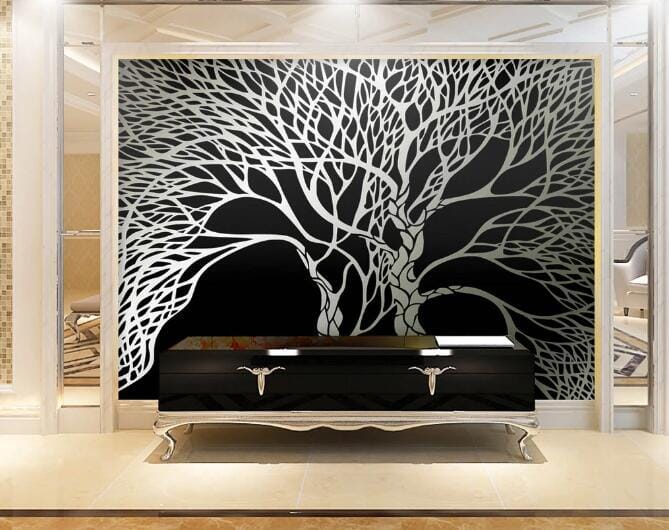 3D Graffiti White Tree WC390 Wall Murals Wallpaper AJ Wallpaper 2