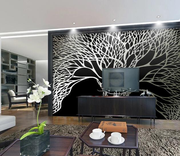 3D Graffiti White Tree WC390 Wall Murals