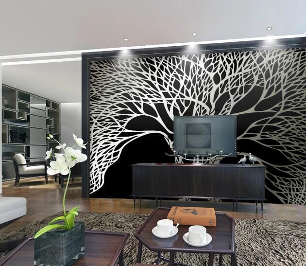 3D Graffiti White Tree WC390 Wall Murals Wallpaper AJ Wallpaper 2