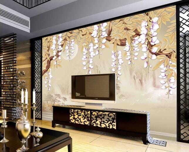 3D Lilac Tree WC504 Wall Murals Wallpaper AJ Wallpaper 2