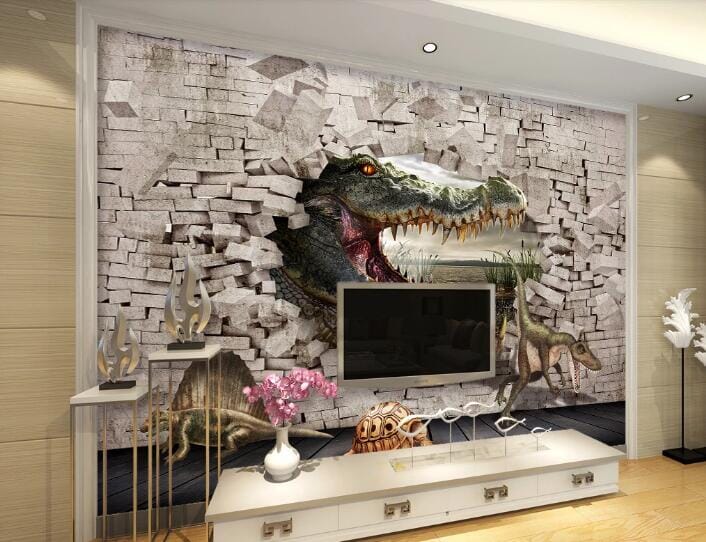 3D Fangs Dinosaur WC177 Wall Murals Wallpaper AJ Wallpaper 2