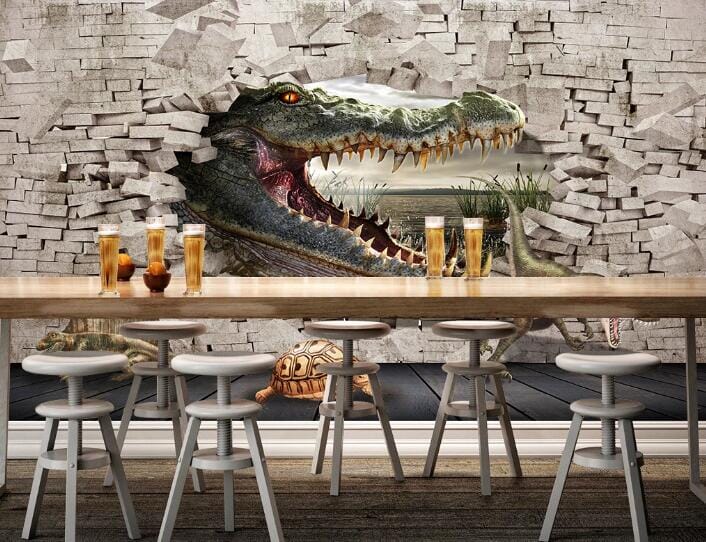 3D Fangs Dinosaur WC177 Wall Murals Wallpaper AJ Wallpaper 2