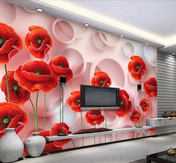 3D Bright Peony WC114 Wall Murals Wallpaper AJ Wallpaper 2