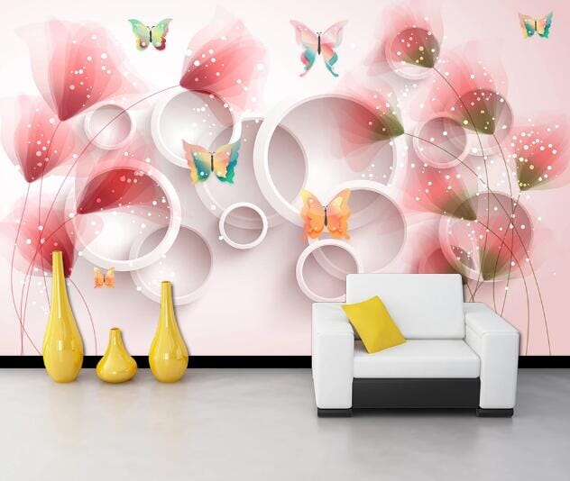 3D Color Butterfly WC354 Wall Murals Wallpaper AJ Wallpaper 2