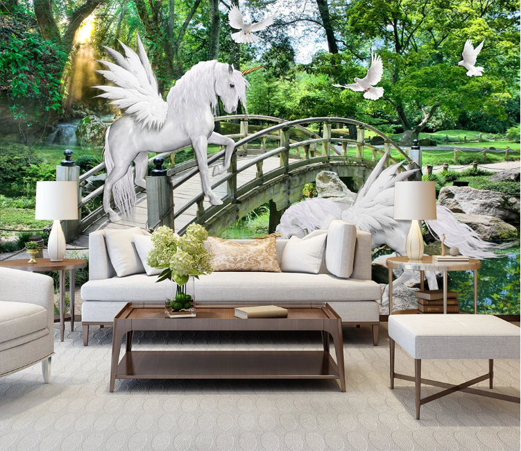 3D Pegasus Dove WC1708 Wall Murals