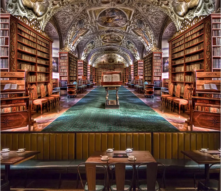 3D Bookstore Chair WC1636 Wall Murals