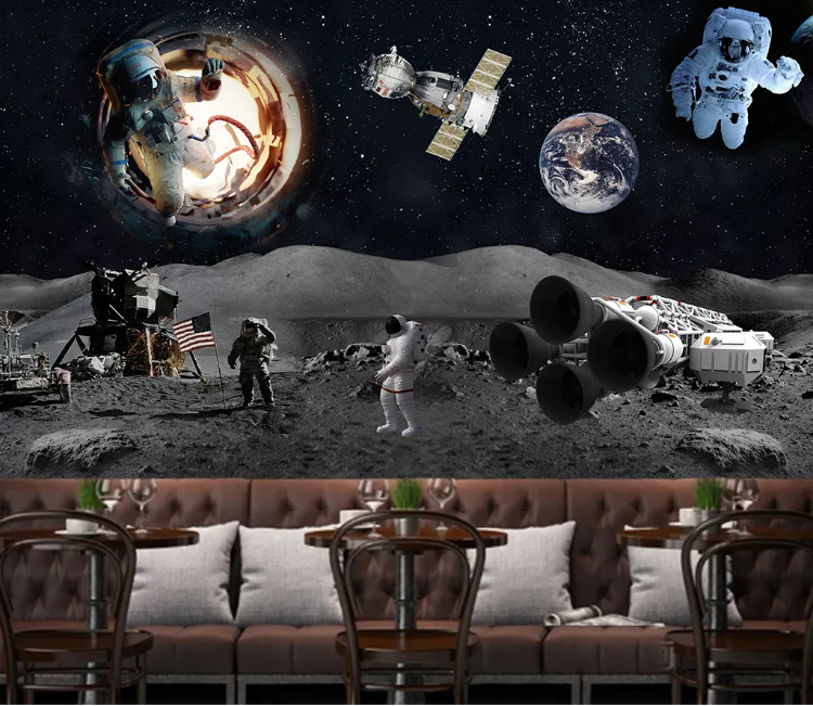 3D Astronaut Planet WC1536 Wall Murals