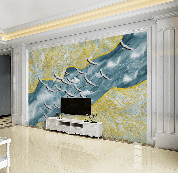 3D White Crane WC1084 Wall Murals Wallpaper AJ Wallpaper 2