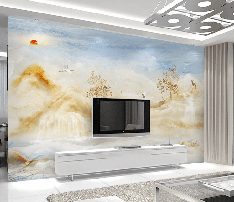 3D Goldfish Fawn WC1083 Wall Murals Wallpaper AJ Wallpaper 2
