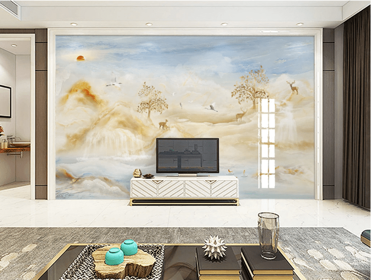 3D Goldfish Fawn WC1083 Wall Murals Wallpaper AJ Wallpaper 2