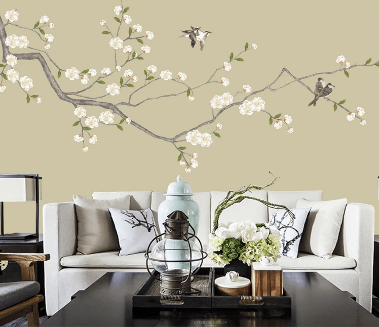 3D Swallow Flower WC1011 Wall Murals Wallpaper AJ Wallpaper 2