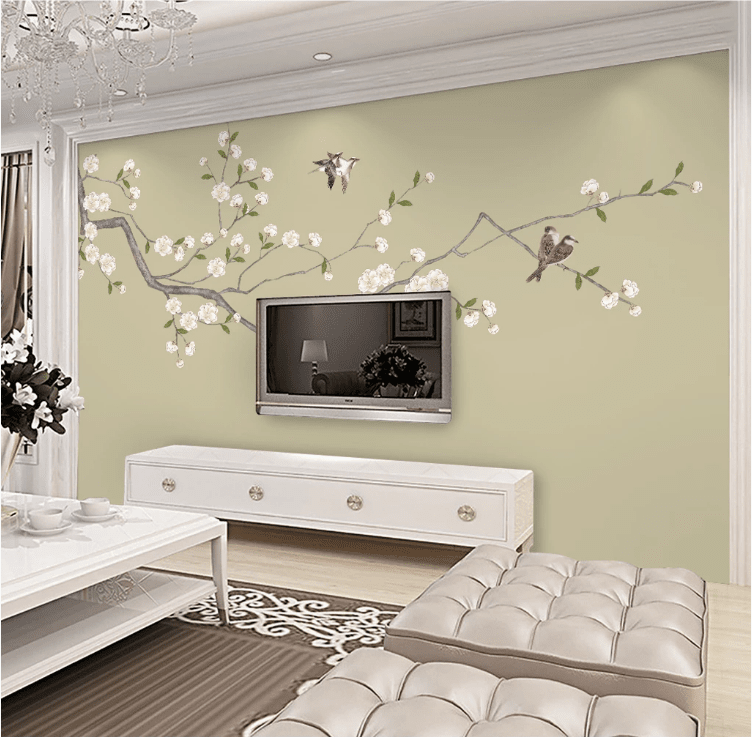 3D Swallow Flower WC1011 Wall Murals Wallpaper AJ Wallpaper 2