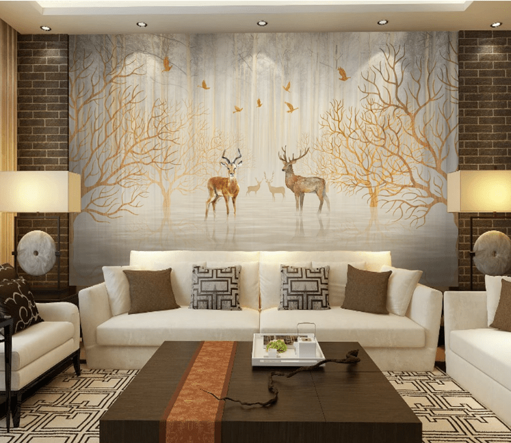 3D Dead Tree Fawn WC1009 Wall Murals Wallpaper AJ Wallpaper 2