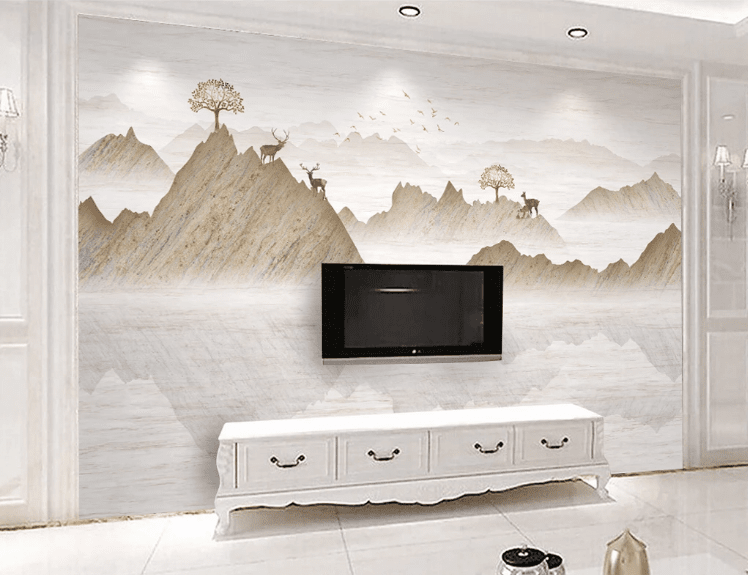 3D Fawn Tree WC996 Wall Murals Wallpaper AJ Wallpaper 2