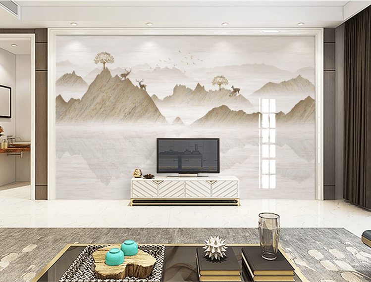 3D Fawn Tree WC996 Wall Murals Wallpaper AJ Wallpaper 2
