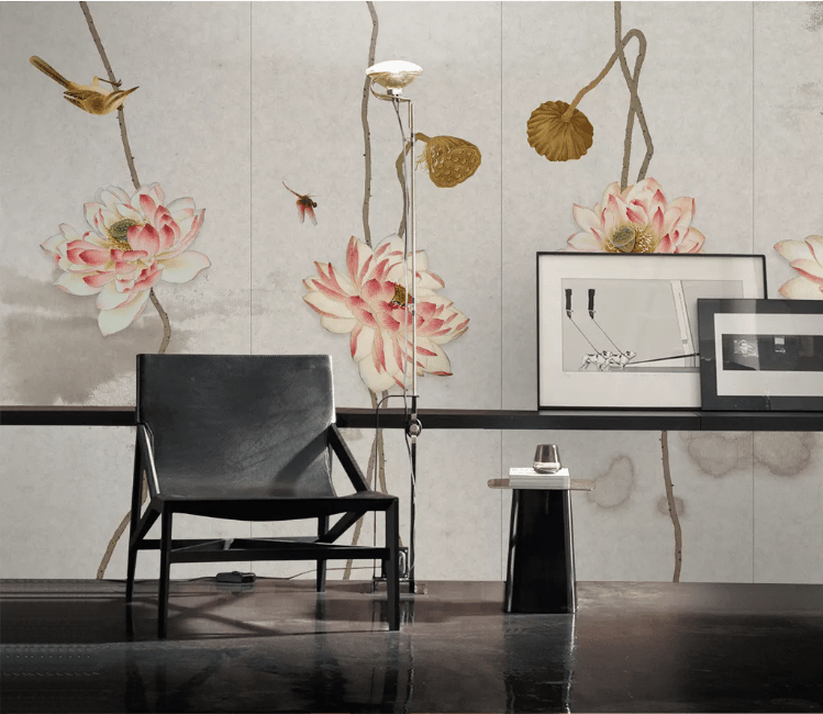 3D Lotus Dragonfly WC943 Wall Murals Wallpaper AJ Wallpaper 2