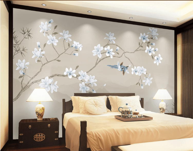 3D White Flower WC940 Wall Murals Wallpaper AJ Wallpaper 2