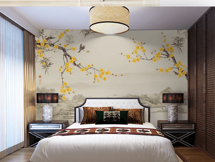 3D Yellow Flower WC932 Wall Murals Wallpaper AJ Wallpaper 2