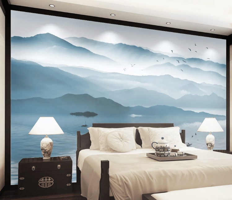 3D Mountain Rriver WC910 Wall Murals Wallpaper AJ Wallpaper 2