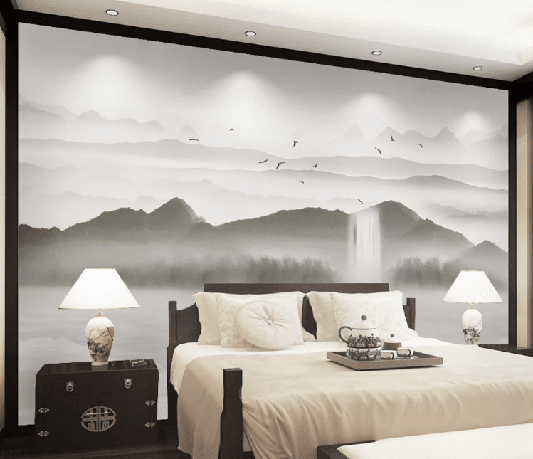 3D Black Mountain WC909 Wall Murals Wallpaper AJ Wallpaper 2