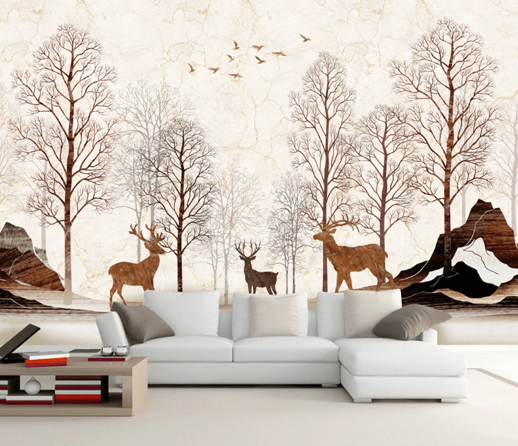 3D Deer Stone WC836 Wall Murals Wallpaper AJ Wallpaper 2