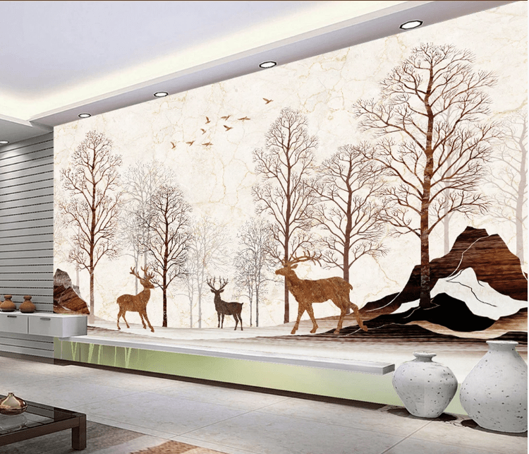 3D Deer Stone WC836 Wall Murals Wallpaper AJ Wallpaper 2