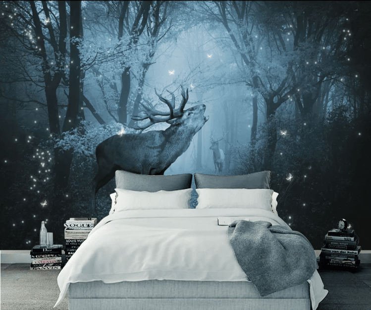 3D Firefly Deer WC835 Wall Murals Wallpaper AJ Wallpaper 2