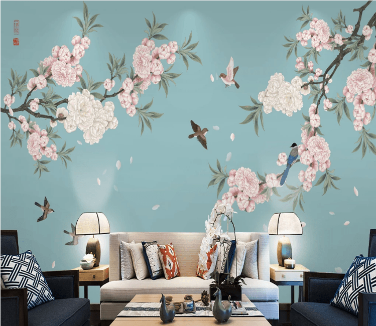 3D Plum Petals WC819 Wall Murals Wallpaper AJ Wallpaper 2