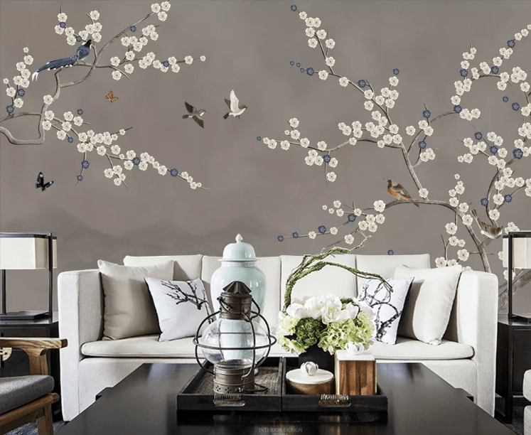 3D Magpie Plum WC809 Wall Murals Wallpaper AJ Wallpaper 2