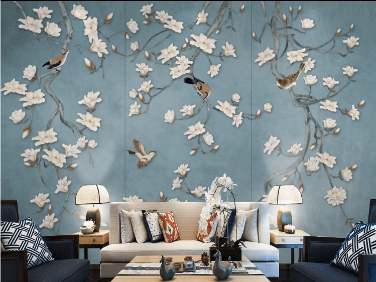 3D Magpie Flower WC791 Wall Murals Wallpaper AJ Wallpaper 2