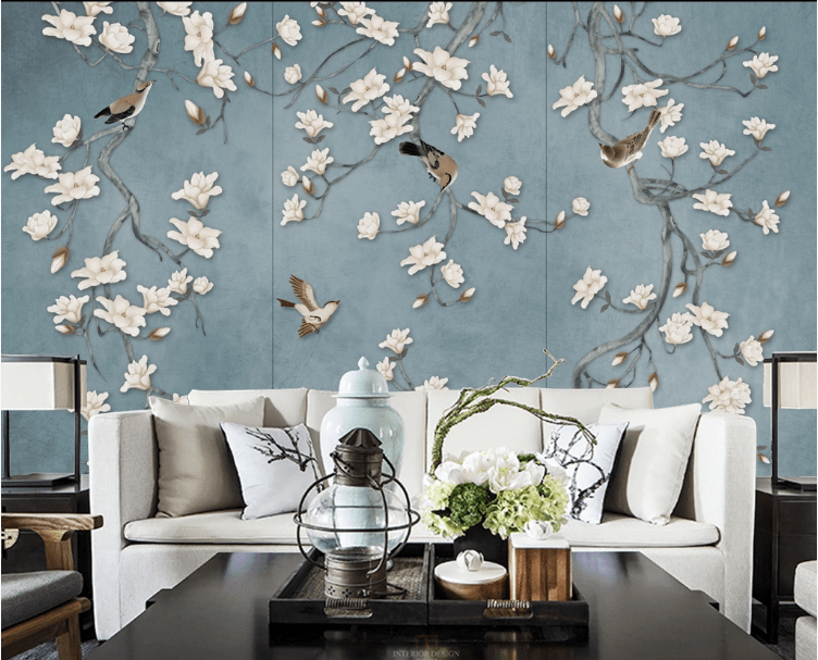 3D Magpie Flower WC791 Wall Murals Wallpaper AJ Wallpaper 2