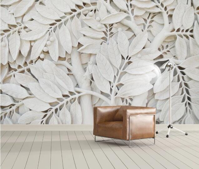 3D Carving Leaves WC935 Wall Murals Wallpaper AJ Wallpaper 2