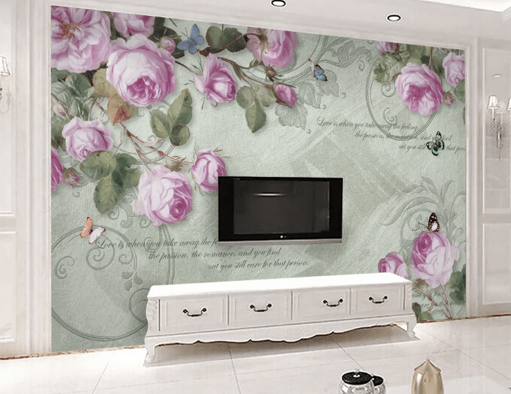 3D Rose Postcard WC622 Wall Murals Wallpaper AJ Wallpaper 2