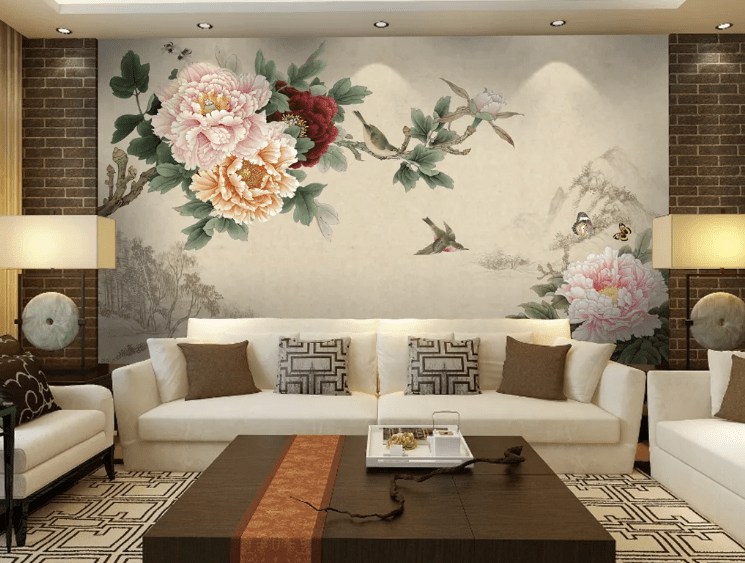 3D Peony Fragrance WC518 Wall Murals Wallpaper AJ Wallpaper 2