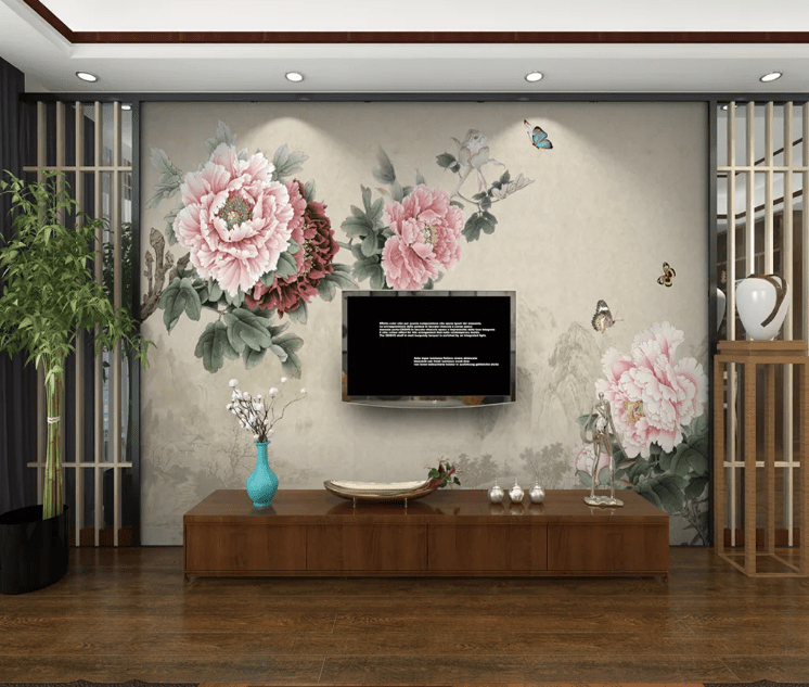 3D Pink Peony WC517 Wall Murals Wallpaper AJ Wallpaper 2