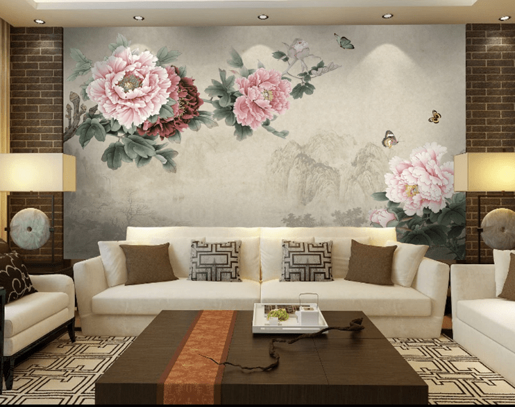 3D Pink Peony WC517 Wall Murals Wallpaper AJ Wallpaper 2