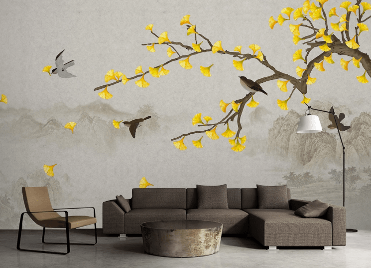 3D Swallow Tree WC480 Wall Murals Wallpaper AJ Wallpaper 2