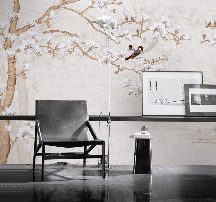 3D White Flower Bird WC456 Wall Murals Wallpaper AJ Wallpaper 2
