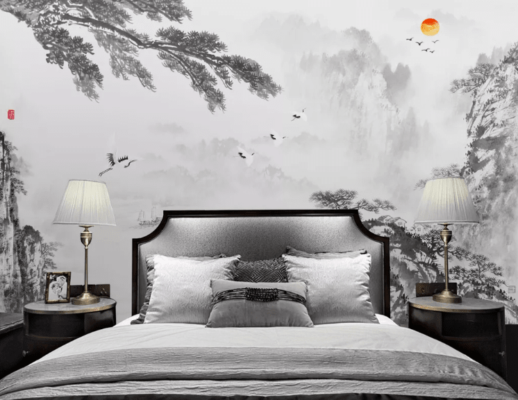 3D Black Mountain WC422 Wall Murals Wallpaper AJ Wallpaper 2