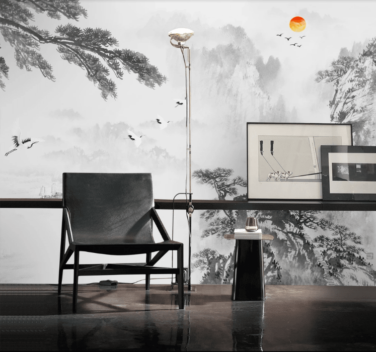 3D Black Mountain WC422 Wall Murals Wallpaper AJ Wallpaper 2