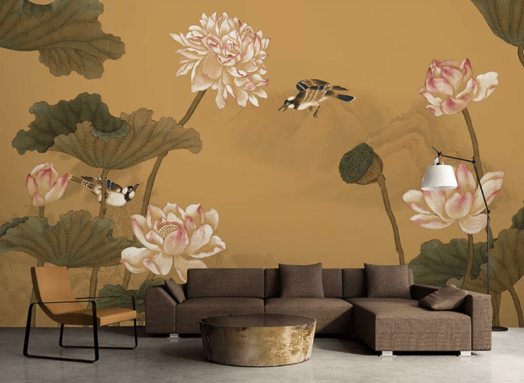 3D Lotus Bird WC386 Wall Murals Wallpaper AJ Wallpaper 2