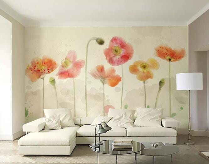 3D Red Cute Flower WC192 Wall Murals Wallpaper AJ Wallpaper 2