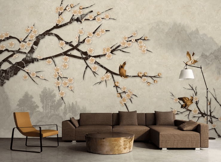 3D Yellow Plum WC375 Wall Murals Wallpaper AJ Wallpaper 2