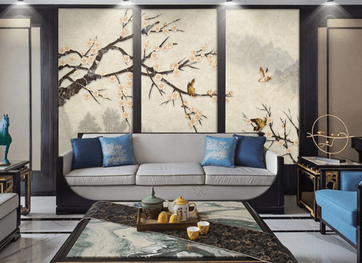 3D Yellow Plum WC375 Wall Murals Wallpaper AJ Wallpaper 2