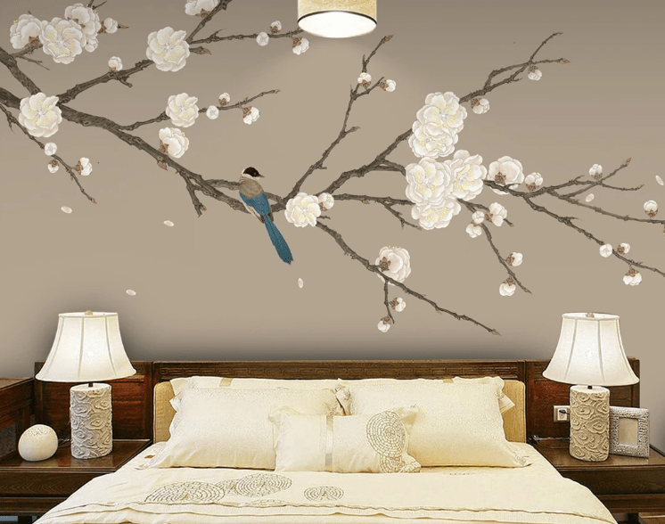 3D White Plum WC374 Wall Murals Wallpaper AJ Wallpaper 2