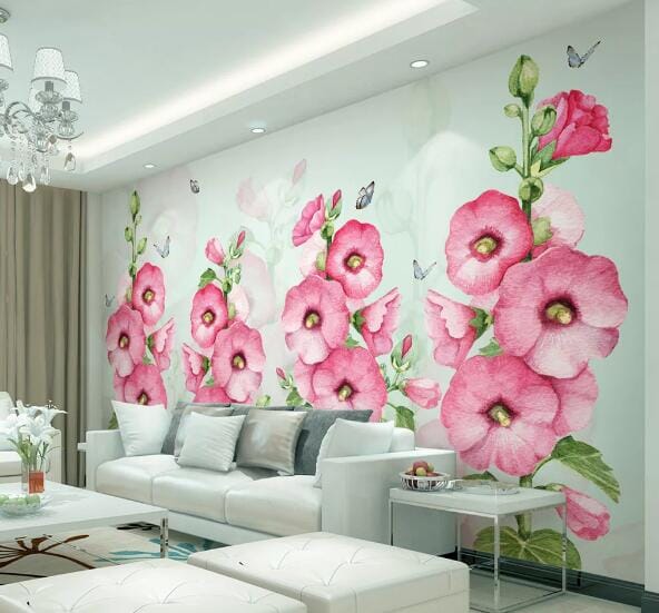 3D Red Trumpet Flower WC195 Wall Murals Wallpaper AJ Wallpaper 2