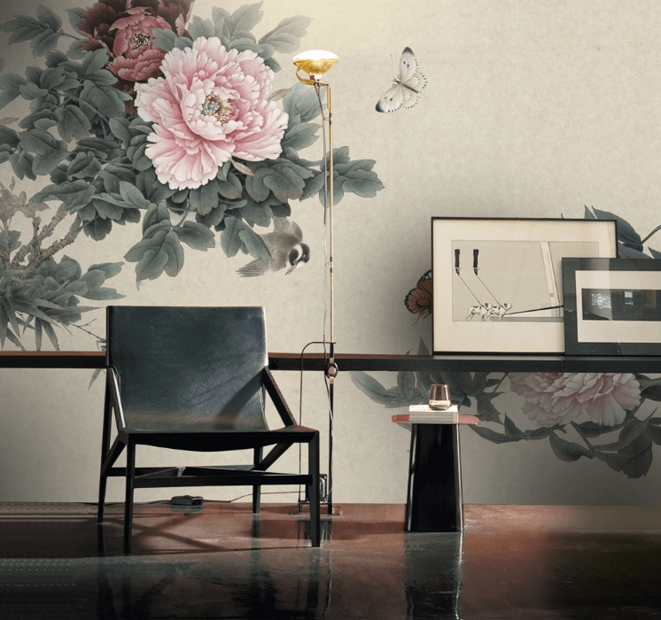 3D Peony Butterfly WC345 Wall Murals Wallpaper AJ Wallpaper 2