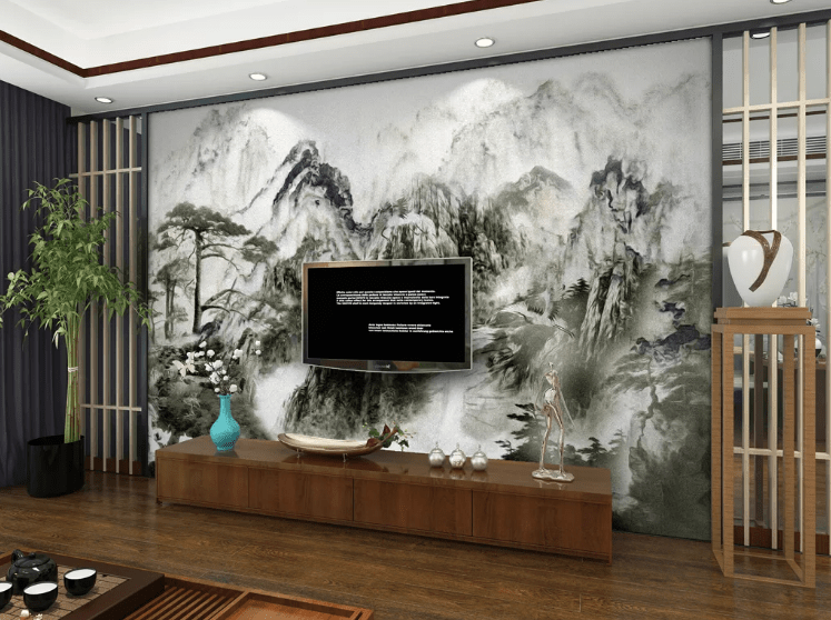 3D Ink Mountain WC343 Wall Murals Wallpaper AJ Wallpaper 2