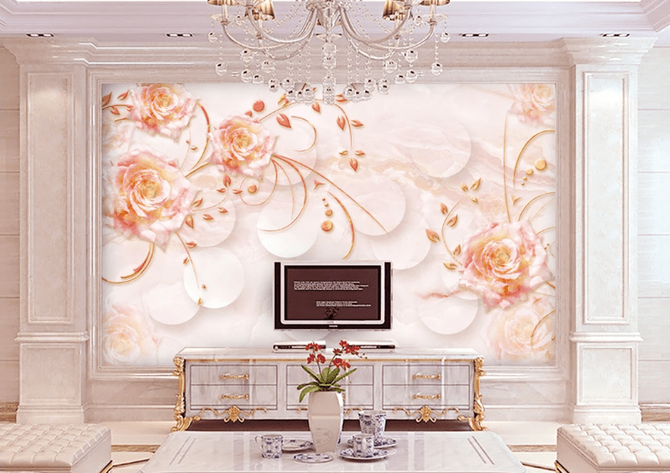 3D Rose Blooming WC335 Wall Murals Wallpaper AJ Wallpaper 2