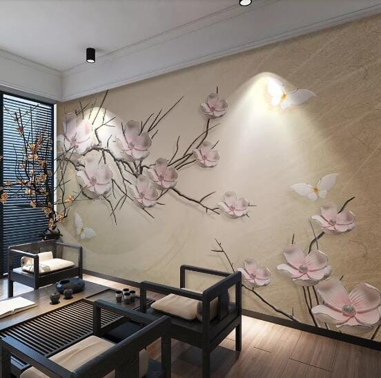 3D Ceramic Plum WC612 Wall Murals Wallpaper AJ Wallpaper 2